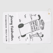 Serviette De Golf Comment va ma conduite ? Drôle Caricature Golf (Horizontal)