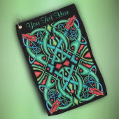 Serviette De Golf Complexe Irish Celtic Knot Greens blues Dragon Hea