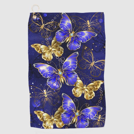 Serviette De Golf Composition avec papillons Sapphire (Devant)