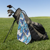 Serviette De Golf Composition des White and Blue Butterflies (Vert)