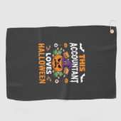 Serviette De Golf Comptable Aime Halloween Citrouille Comptable Desi (Horizontal)