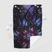 Serviette De Golf Conception Abstraite des fleurs fractales. (En situation)