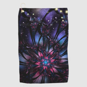 Serviette De Golf Conception Abstraite des fleurs fractales.