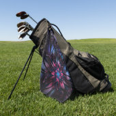 Serviette De Golf Conception Abstraite des fleurs fractales. (Vert)