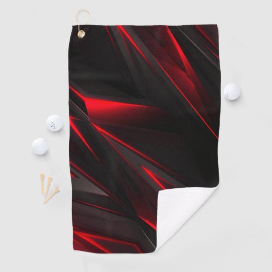 Serviette De Golf Conception abstraite rouge au point  (En situation)