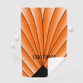 Serviette De Golf Conception Art Déco personnalisée Orange (En situation)