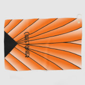 Serviette De Golf Conception Art Déco personnalisée Orange (Horizontal)