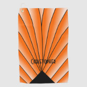 Serviette De Golf Conception Art Déco personnalisée Orange (Devant)