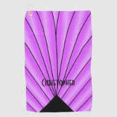 Serviette De Golf Conception Art Déco Personnalisée Violette (Devant)