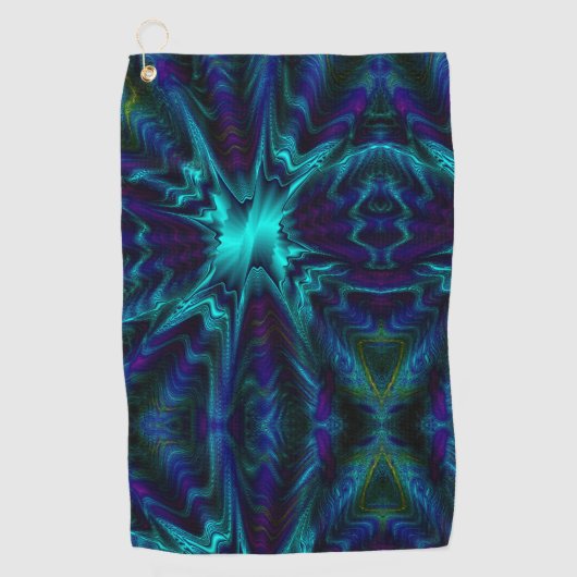 Serviette De Golf Conception Bleu Cobalt (Devant)