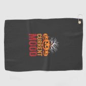 Serviette De Golf Conception d'arbre de citrouille d'humeur actuelle (Horizontal)