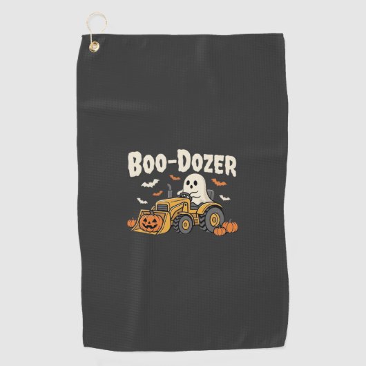 Serviette De Golf Conception de bulldozer fantôme Halloween Boo-Doze (Devant)