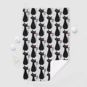 Serviette De Golf Conception de chat sur fond de n'importe quelle co (En situation)