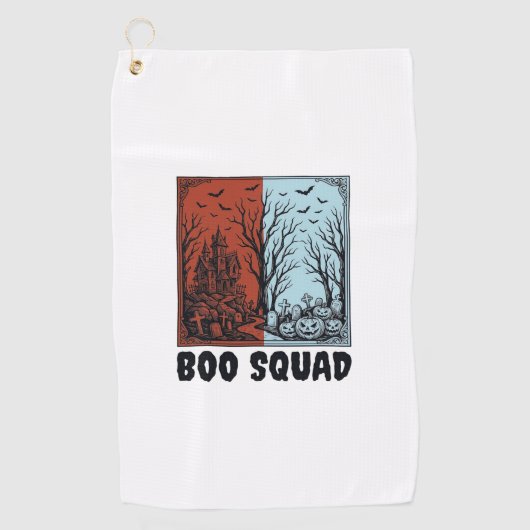 Serviette De Golf Conception de chemise de citrouille Halloween vint (Devant)