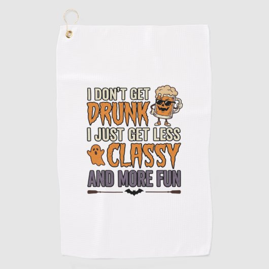 Serviette De Golf Conception de chemise moins classe de boisson drôl (Devant)