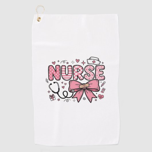 Serviette De Golf Conception de chemise vectorielle Cute Nurse Bow H (Devant)