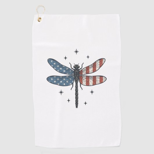 Serviette De Golf Conception de chemise vectorielle de libellule pat (Devant)