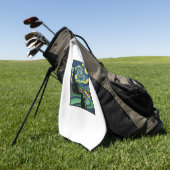 Serviette De Golf Conception de chemise vectorielle de paysage noctu (Vert)