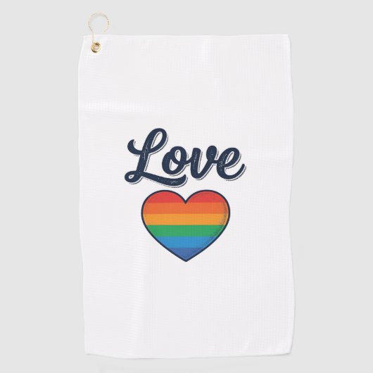 Serviette De Golf Conception de chemise vectorielle Love Rainbow Hea (Devant)