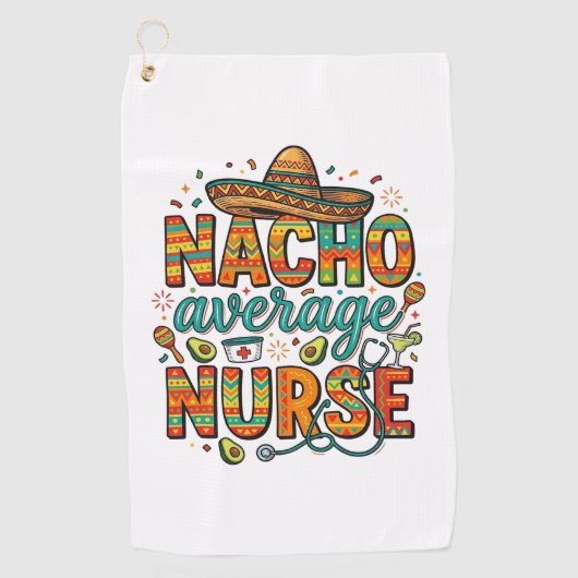Serviette De Golf Conception de chemise vectorielle Nacho Average Nu (Devant)