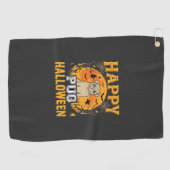Serviette De Golf Conception de chien effrayant Halloween Pug heureu (Horizontal)