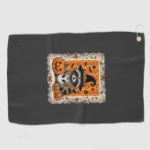 Serviette De Golf Conception de citrouille d'Halloween de raton lave (Horizontal)