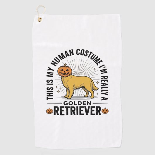 Serviette De Golf Conception de costume de citrouille d'Halloween de (Devant)