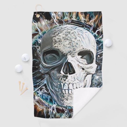 Serviette De Golf Conception de crâne (En situation)