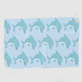 Serviette De Golf Conception de dauphin bleu sur fond de n'importe q (Horizontal)