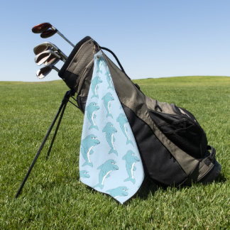 Serviette De Golf Conception de dauphin bleu sur fond de n'importe q