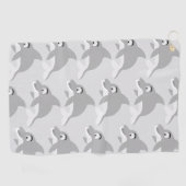 Serviette De Golf Conception de dauphin gris sur fond de couleur au (Horizontal)
