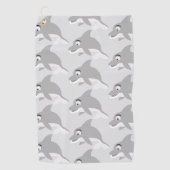 Serviette De Golf Conception de dauphin gris sur fond de couleur au (Devant)