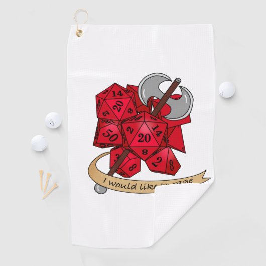 Serviette De Golf Conception de dés barbares (En situation)