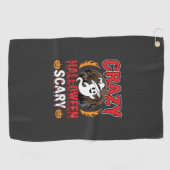 Serviette De Golf Conception de fantôme et de citrouille d'Halloween (Horizontal)