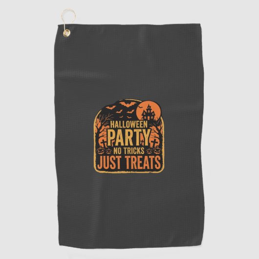 Serviette De Golf Conception de fête d'Halloween pas de tours juste (Devant)
