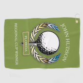 Serviette De Golf Conception de golf avec Modèle Monogramme de couro (Horizontal)
