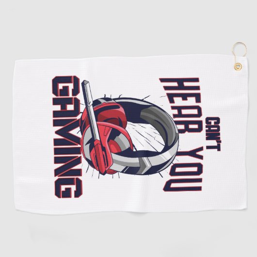 Serviette De Golf Conception de jeux avec casque (Horizontal)