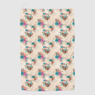 Serviette De Golf Conception de la série Boho Skull 3