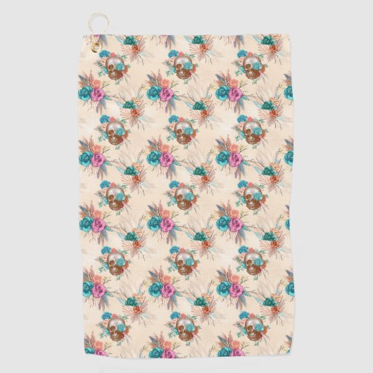Serviette De Golf Conception de la série Boho Skull 3 (Devant)