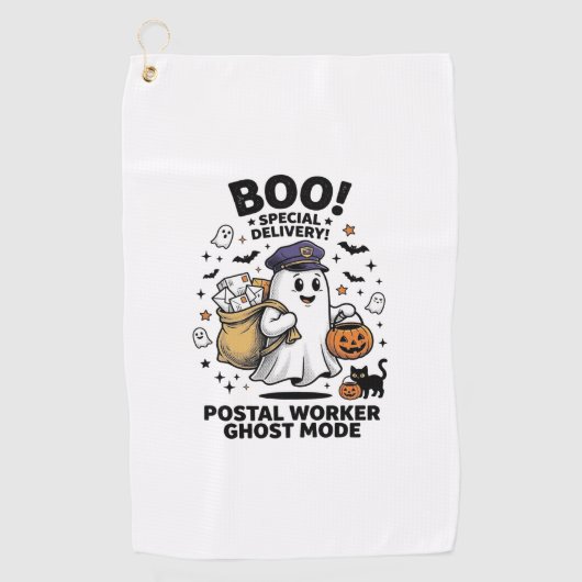 Serviette De Golf Conception de livraison d'Halloween en mode fantôm (Devant)