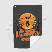 Serviette De Golf Conception de Lune de Skateboard d'Halloween Hallo (En situation)