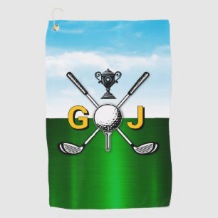 Serviette De Golf Conception de monogramme de golf élégant