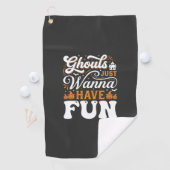 Serviette De Golf Conception de monstres d'Halloween qui veulent jus (En situation)