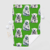 Serviette De Golf Conception de motif d'ours polaire vert (En situation)