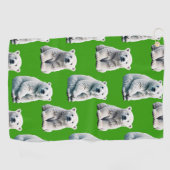 Serviette De Golf Conception de motif d'ours polaire vert (Horizontal)