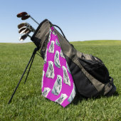 Serviette De Golf Conception de motif d'ours polaire violet (Vert)