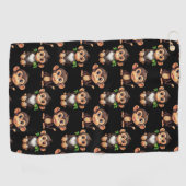 Serviette De Golf Conception de motif singe noir (Horizontal)