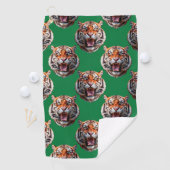 Serviette De Golf Conception de motif tête de tigre vert (En situation)