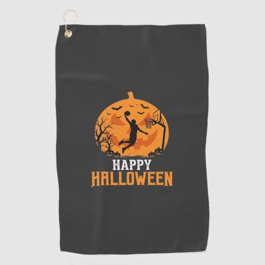 Serviette De Golf Conception de panier de basketball Halloween Dunk (Devant)