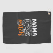 Serviette De Golf Conception de patch de citrouilles maman Halloween (Horizontal)